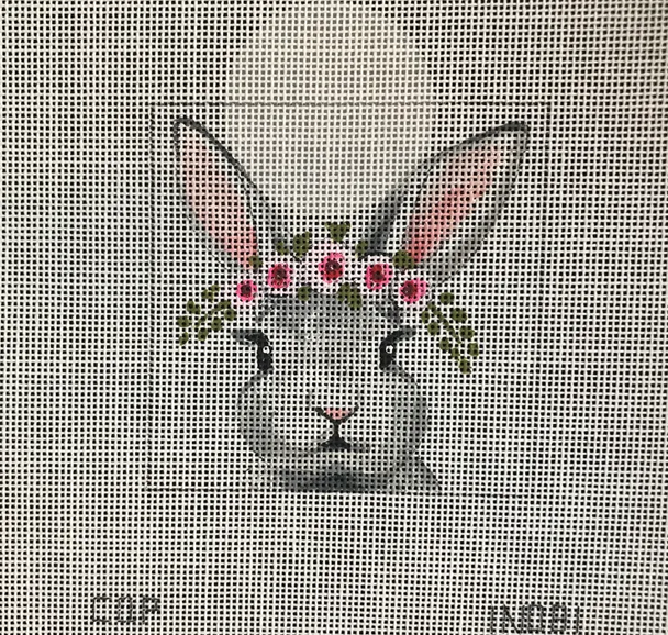 IN081 bunny w floral crown 4x4 18 Mesh Colors of Praise 