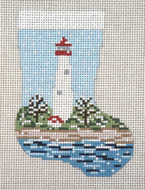 #1750 Lighthouse Mini Stocking 18  Mesh 4-1/2" x 6-1/4" Needle Crossings