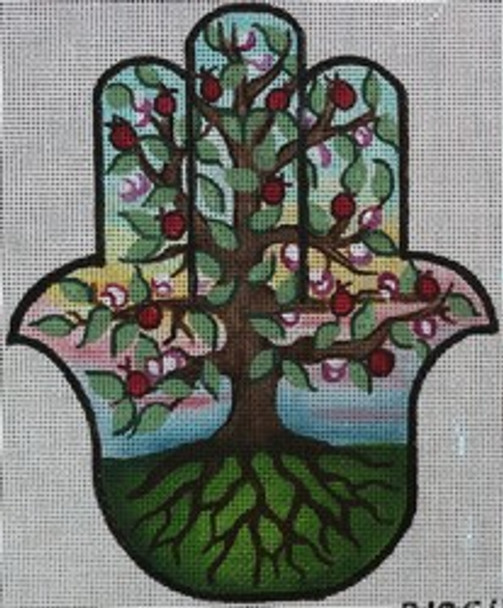 R1064 Hamsa Tree of Life 6.25 x 7.75  18 Mesh Robbyn's Nest Designs