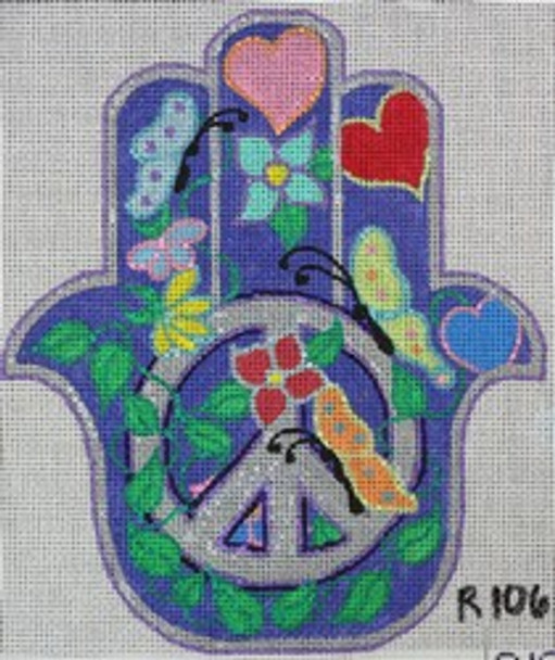 R1062 Hamsa Hippie 6.25 x 7.75  18 Mesh Robbyn's Nest Designs