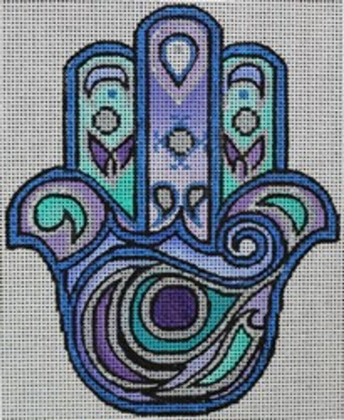 R1040 Hamsa Purple Swirl 6.25 x 7.5 13 Mesh Robbyn's Nest Designs