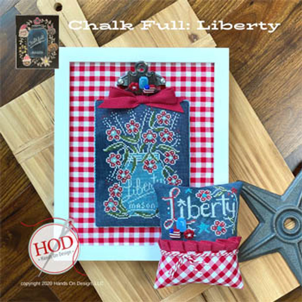 Liberty Chalk Full Stitch counts are: Jar is 66 x 95 & Liberty Small is 65 x 45.by Hands On Design 20-2101 YT