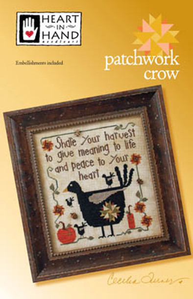 Patchwork Crow 106W x 120H. by Heart In Hand Needleart 20-2402