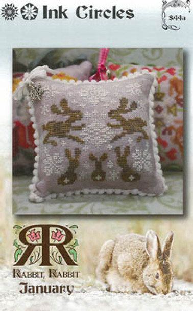 Rabbit Rabbit January 57w x 57h Embellishments not included by Ink Circles 21-1189 YT NKS44A