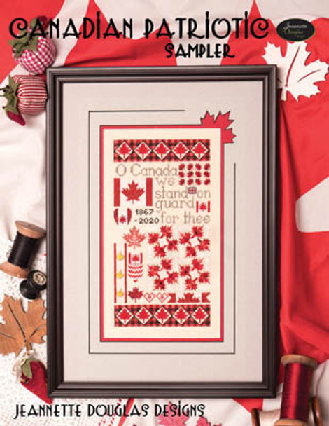 Canadian Patriotic Sampler 92w x 172h by Jeannette Douglas Designs 20-2760
