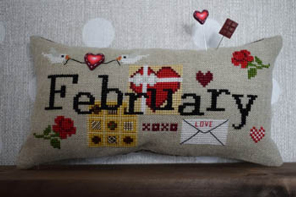 When I Think Of February (w/button) 105w x 48h by Puntini Puntini 21-1038
