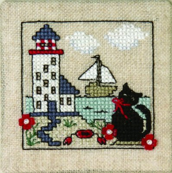 Itty Bitty Kitty - At The Lighthouse (w/charms) 35w x 35h by Sweetheart Tree, The 20-2264