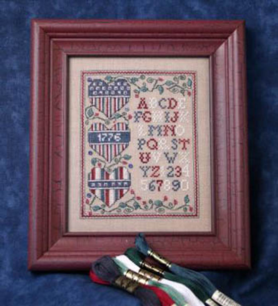 Patriotic Heart Trio Sampler (w/emb) 77w x 97h by Sweetheart Tree, The 21-1149