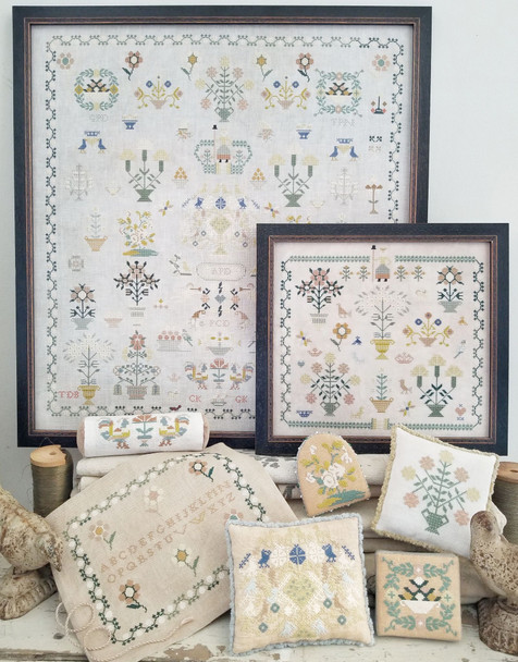 Dutch Sampler Collection Dutch Reproduction Sampler is 383W x 403H, Daisy Sampler is 163W x 124H & Flower Field is 212W x 194H Hello From Liz Mathews 21-1493 YT