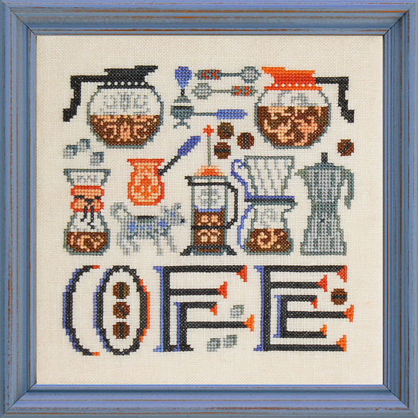 Coffee Time 87 stitches square  by Ink Circles YT NKP48