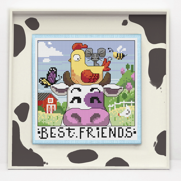 Best Friends ( The Moo The Merrier) Stitch count- 80 x 80 stitches Autumn Lane Stitchery