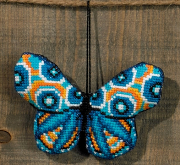 019408 Turquoise Butterfly Ornament  Permin Kit