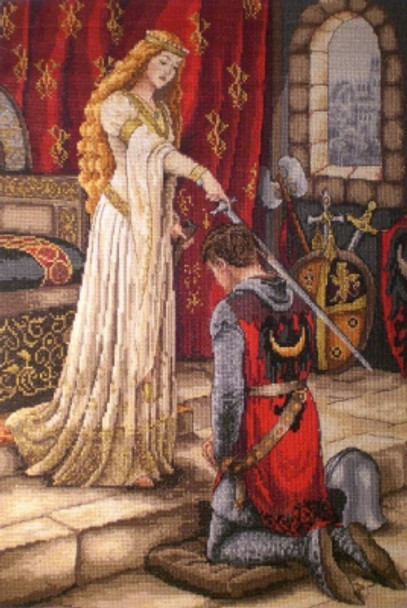 MK35 The Accolade 15.7"X11.8"; Aida, Ecru; 16  Count Merejka Cross Stitch Kit