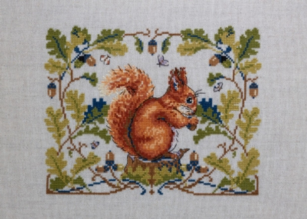 MK146B Squirrel B  8.2"x6.3"; Lucan; 32 Count Merejka Cross Stitch Kit
