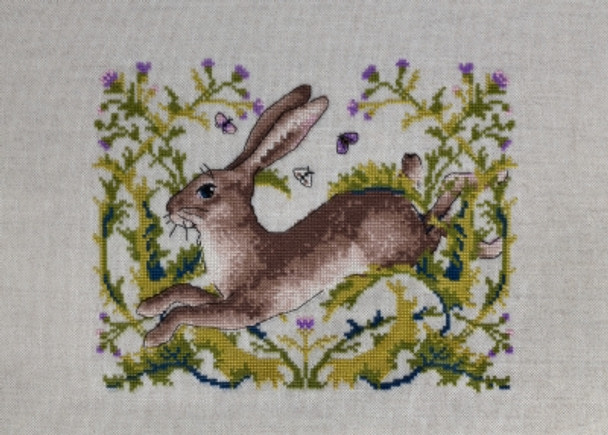 MK147A The Hare A 7.8"X6.3"; Aida, Rustico; 16 Count Merejka Cross Stitch Kit