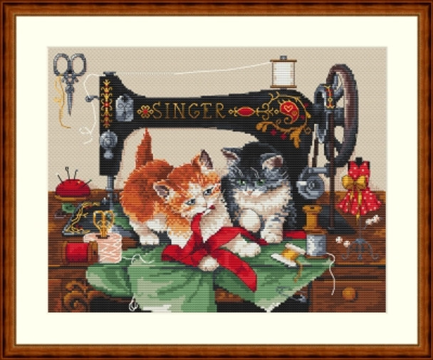 MK70 Players & Singer 10.6"X9"; Aida, Cappuccino; 16 Count Merejka Cross Stitch Kit