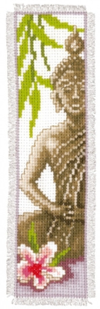 PNV143911 Buddha - Bookmark 2.4" x 8"; Aida; 14ct   Vervaco Counted cross stitch kit