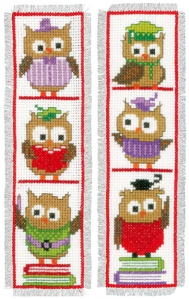 PNV147887 Clever Owls (set of 2) - Bookmark; Vervaco 