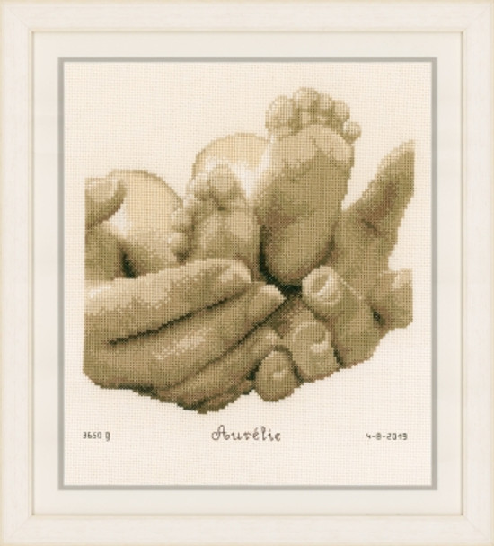 PNV153837 Vervaco Baby Feet - Birth Announcement