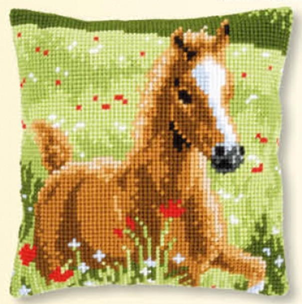 PNV157427 Vervaco Cross stitch kit Foal - Cushion