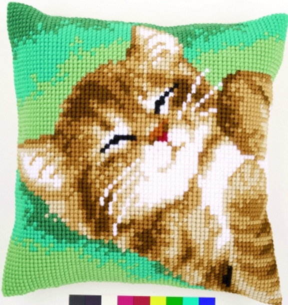 PNV157982 Vervaco Cross stitch kit Cat Cushion