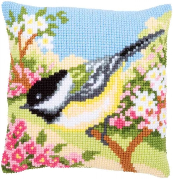 PNV164300 Vervaco Cross stitch kit Bird in Garden Cushion