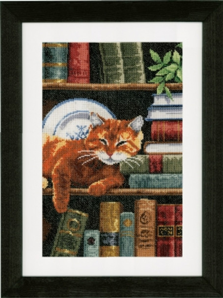 PNV158440 Vervaco Cat on Bookshelf