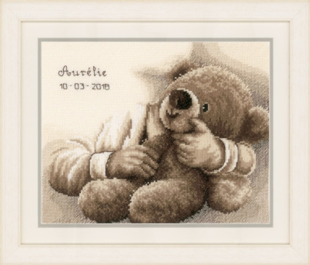 PNV163748 Vervaco Teddy Bear - Birth Announcement