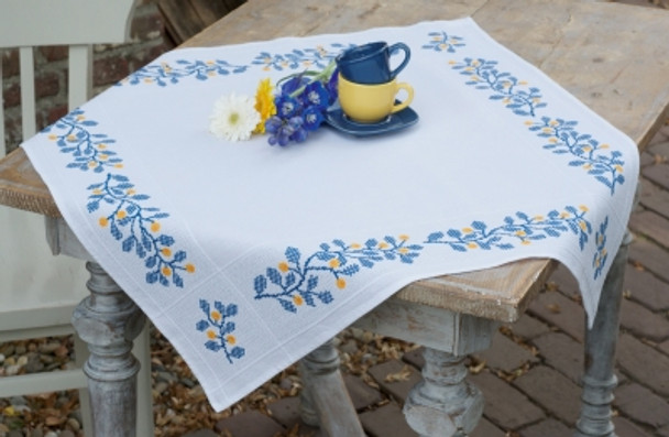 PNV168358 Vervaco Blue Twigs Table Cloth