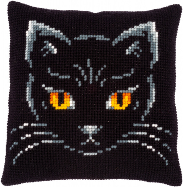 PNV171086 Black Cat Cushion Vervaco