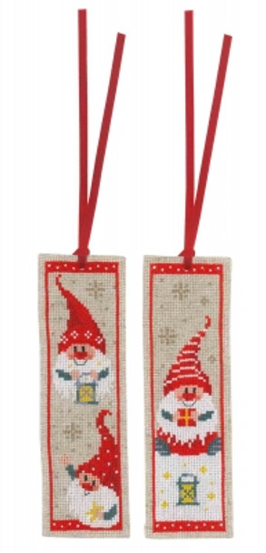 PNV185073 Vervaco Christmas Gnomes Bookmarks (set of 2)