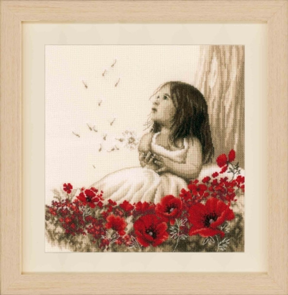 PNV184269 Vervaco Girl in Poppy Field