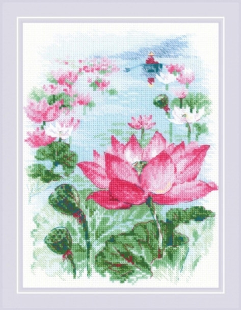 RL1870 Riolis Cross Stitch Kit Lotus Field - Fisher