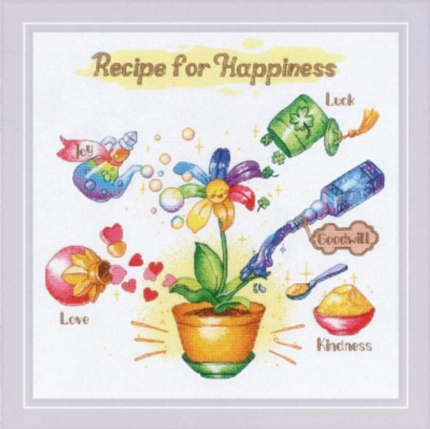 RL1920  Riolis Counted Cross Stitch Kit Recipe for Happiness