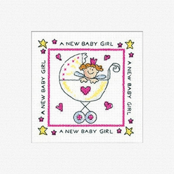 HCK1410 Heritage Crafts Kit New Baby Girl-Cards (3 pack) by Karen Carter 