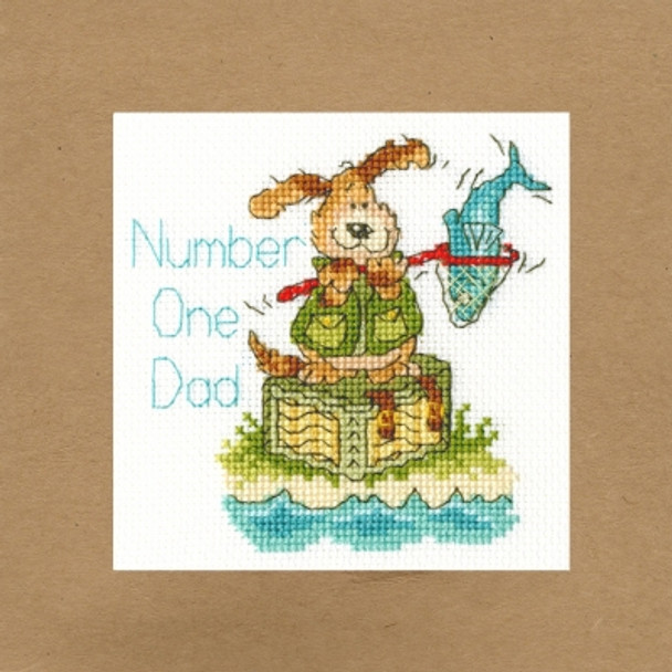 BTXGC24 Number One Dad -  Margaret Sherry - Greeting Card BOTHY THREADS Counted Cross Stitch KIT