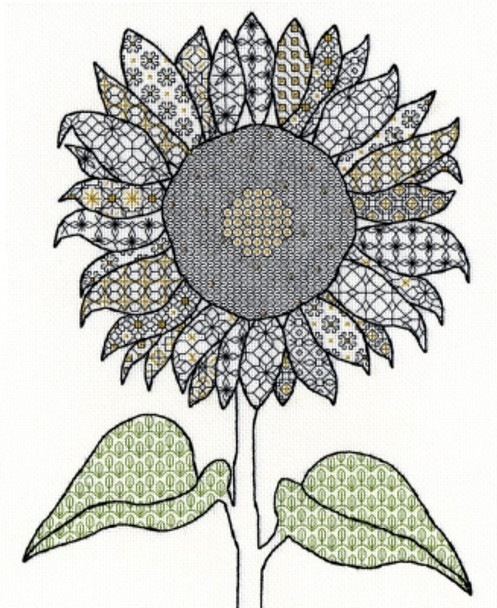 BTXBW1 Sunflower - Blackwork  by Norman Thelwell BOTHY THREADS Counted Cross Stitch KIT