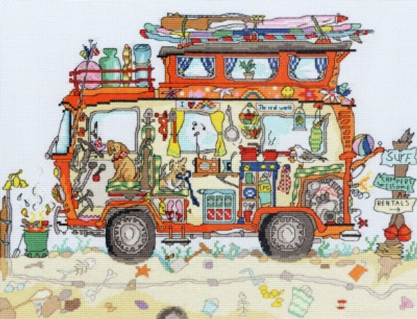 BTXCT16 Camper Van - Amanda Loverseed - Cut Thru‘nBOTHY THREADS Counted Cross Stitch KIT