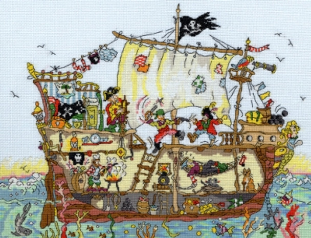 BTXCT7 Pirate Ship - Amanda Loverseed - Cut Thru‘ BOTHY THREADS Counted Cross Stitch KIT