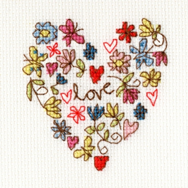 BTXGC1 Sweet Heart Card  by Kim AndersonBothy Threads Counted Cross Stitch KIT