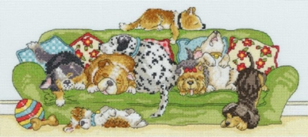 BTXGR2 Lazy Dogs - Gillian Roberts - Animals BOTHY THREADS Counted Cross Stitch KIT