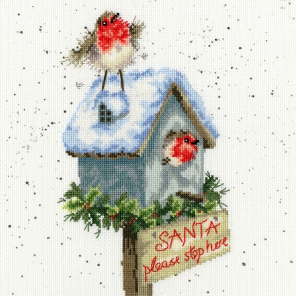 BTXHD55 Santa Please Stop Here - Hannah Dale Bothy Threads Counted Cross Stitch KIT