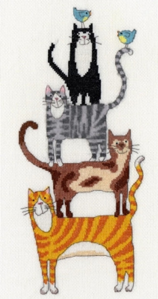 BTXKM1 Cat Stack - Kate Mawdesley - Stacks! Bothy Threads Counted Cross Stitch KIT