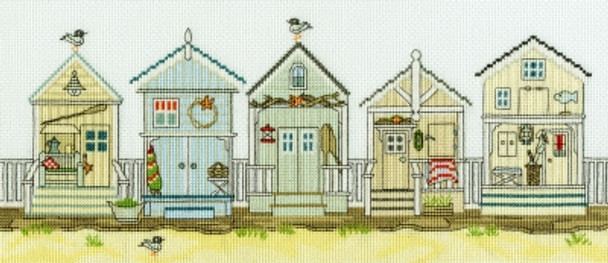 BTXSS7 Beach Huts - New England - by Sally Swannell BOTHY THREADS Counted Cross Stitch KIT