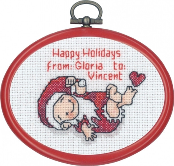 139632 Baby Elf Happy Holidays Cross Stitch Kit Permin