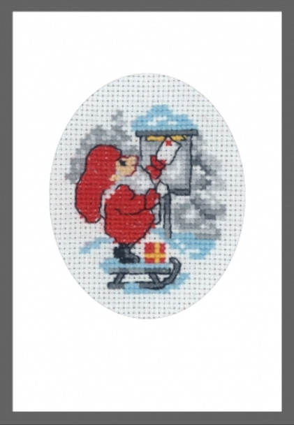 179286 Elf with Postcard Card Permin Counted Cross Stitch Kit 