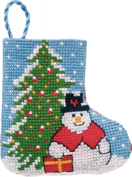 19216 Tree & Snowman Stocking Permin Counted Cross Stitch Kit 