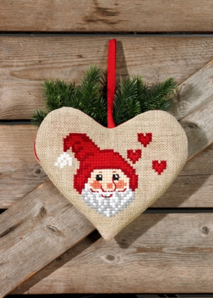 218215 Santa Claus Heart Permin Counted Cross Stitch Kit 