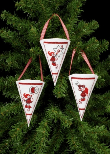 217242 Elfs Ornaments Permin Counted Cross Stitch Kit 