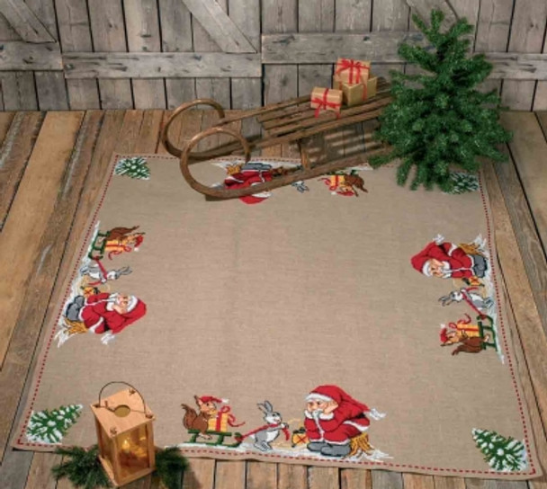 450211 Permin Kit Santa Claus with Animals Christmas Mat